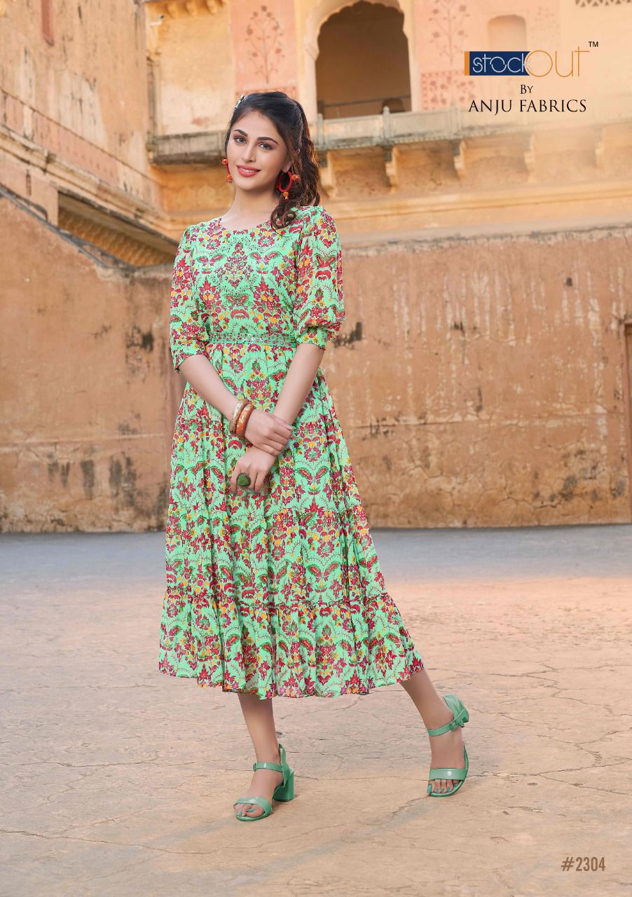 FUSION New Latest Designer Party Wear Printed Georgette Kurtis Collection